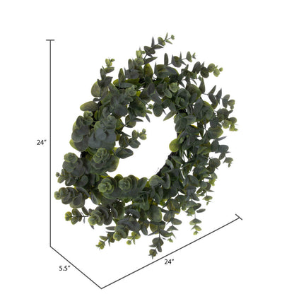Vickerman 24" Artificial Green Spiral Eucalyptus Wreath