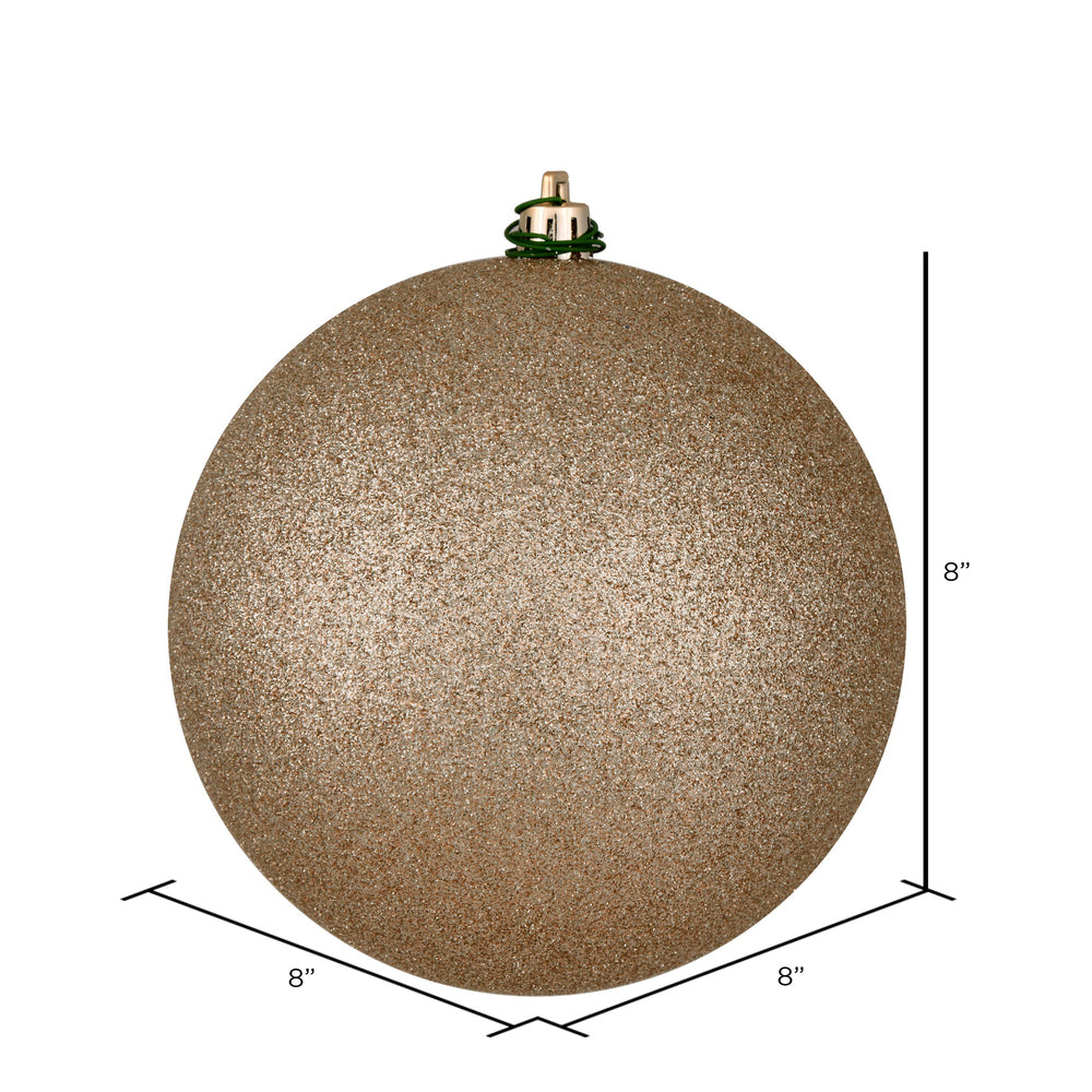 Vickerman 8" Oat Plastic Glitter Ball Ornament