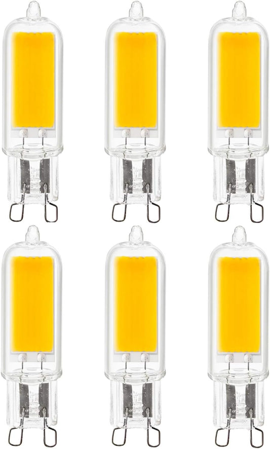 Sunlite 41579-SU LED G9 Light Bulb 4 Watts (60W Equivalent), 500 Lumens, Bi Pin Base, Dimmable, UL Listed, 3000K- Warm White, 6 Pack