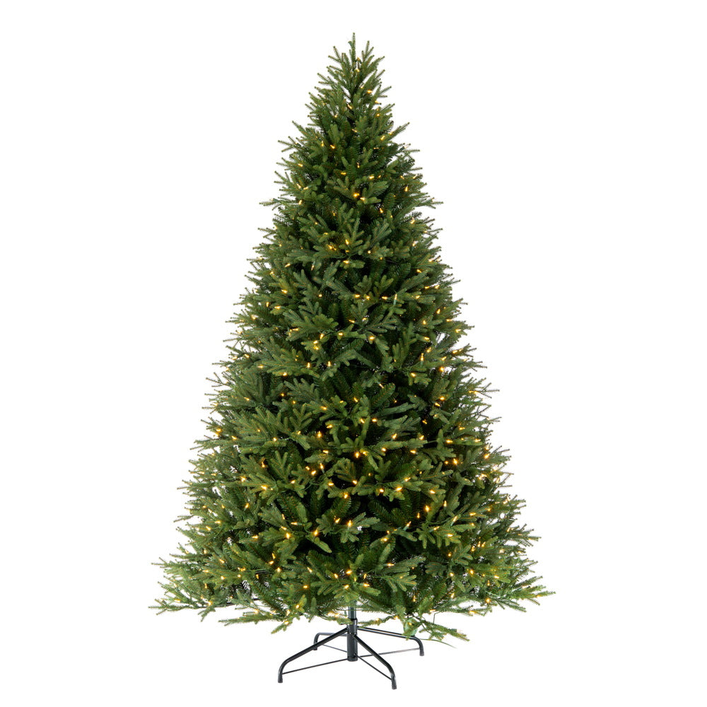 Vickerman 7.5' x 60" Tiffany Fraser Fir Artificial Christmas Tree with Warm White LED Lights.