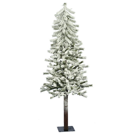 Vickerman 5' x 28" Flocked Alpine Artificial Christmas Tree Unlit