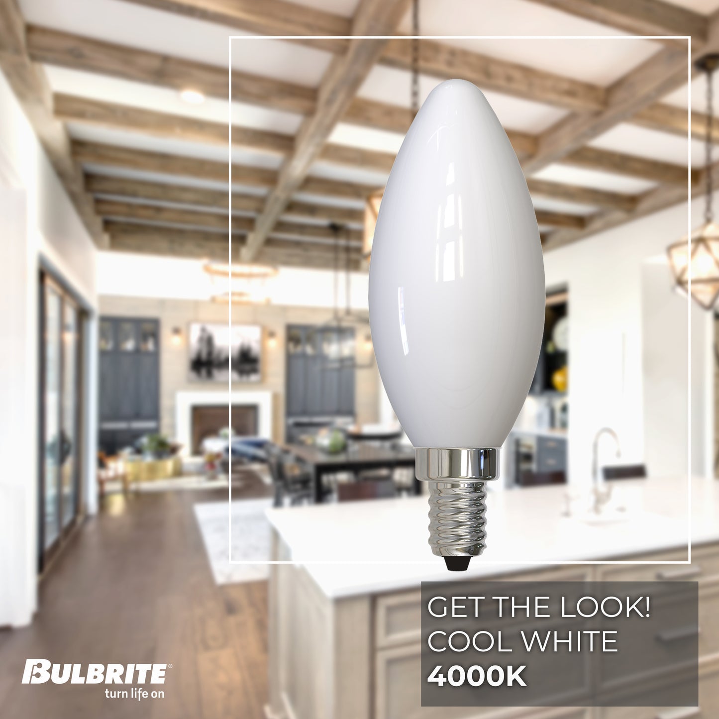 Bulbrite 4W LED LIGHT BULB B11 4000K FILAMENT MILKY FINISH E12 CANDELABRA BASE, DIMMABLE, 4PK (776933)