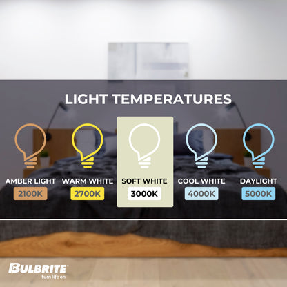 Bulbrite 774263 LED Filament 9 Watt Dimmable A19 Light Bulb with Frost Finish and Medium Screw E26 Base - 3000K(Soft White Light), 800 Lumens