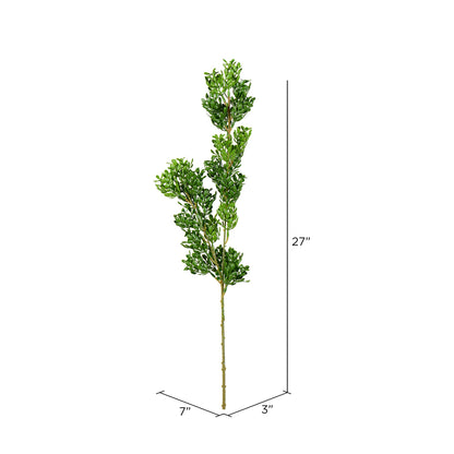 Vickerman 27" Artificial Green Boxwood Spray. Includes 3 sprays per pack.