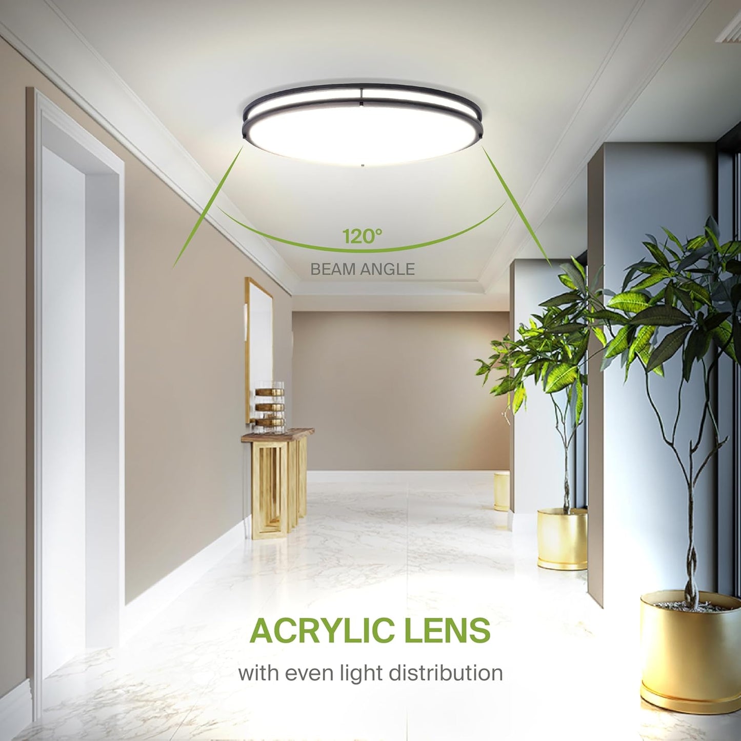 ASD Lighting LED Oval Double Ring Flushmount 32" 45W 120-277V Dimmable CCT Selectable 3000/4000/5000K Oil Rubbed Bronze ETL Energy Star