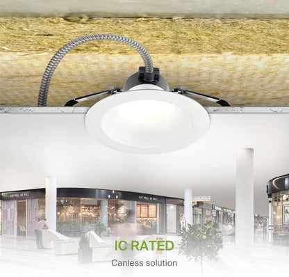 ASD Lighting LED Commercial Downlight Round 6inch 12/16/22/26/30W 120-277V 0-10V Dimmable 125Lm/W 2700/3000/3500/4000/5000K White ETL ES