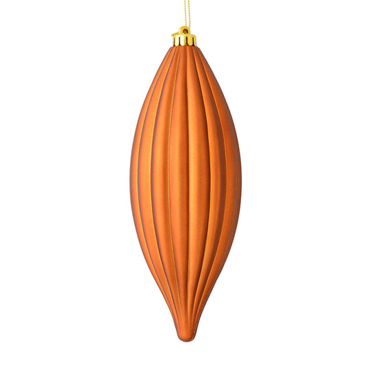 Vickerman 8" Copper Matte Line Finial Ornament Pack of 4