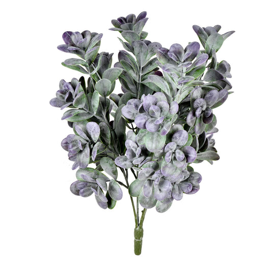 Vickerman 17" Artificial  UV Coated Gray and Purple Jade Bush.