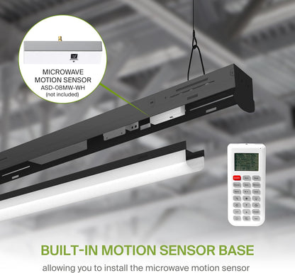 ASD Lighting LED Stairwell Fixture with Q-base 4feet Power Adjustable 25/30/40W 120-277V CCT Selectable 3500/4000/5000K with Battery back-up 10W Dimmable Black UL DLC Premium