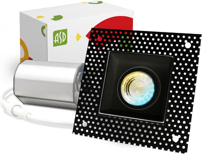 ASD Lighting LED Trimless Downlight Gimbal Square 2inch 8W 120V Triac 2700/3000/3500/4000/5000K Black ETL