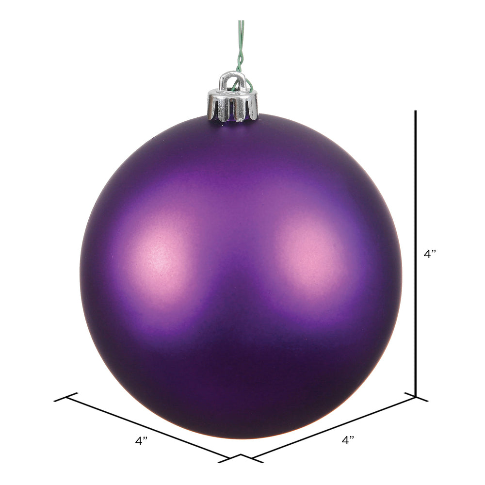 Vickerman 4" Plum Matte Ball Ornament 6 per Bag