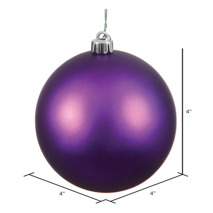 Vickerman 4" Plum Matte Ball Ornament 6 per Bag