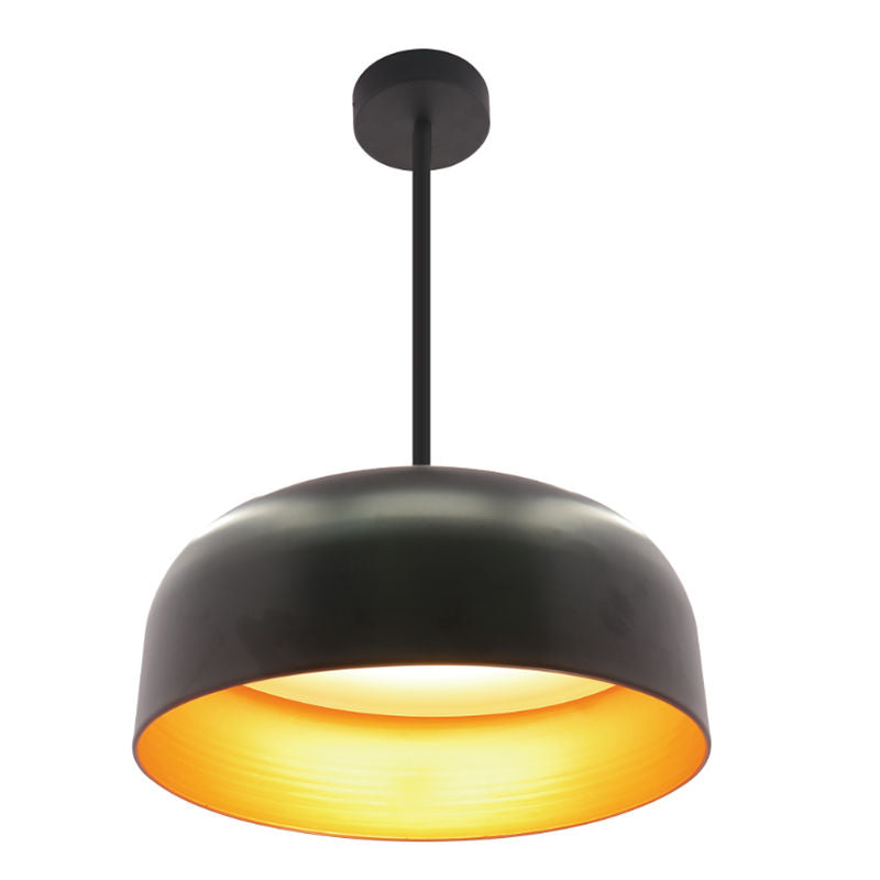 Westgate 24In Integrated LED Pan Pendant 6Ft Adj. Rod Down 40W 2800 Lumens C90 5Cct Bk/Gld, Residential Lighting, 40W, 2800 Lumens, 27K/30K/35K/40K/50K, Black Finish, TRIAC Dimming