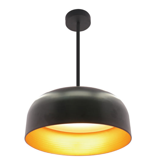 Westgate 24In Integrated LED Pan Pendant 6Ft Adj. Rod Down 40W 2800 Lumens C90 5Cct Bk/Gld, Residential Lighting, 40W, 2800 Lumens, 27K/30K/35K/40K/50K, Black Finish, TRIAC Dimming
