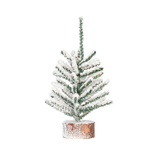 Vickerman 9" flocked Mini Pine Artificial Christmas tree Set of 6