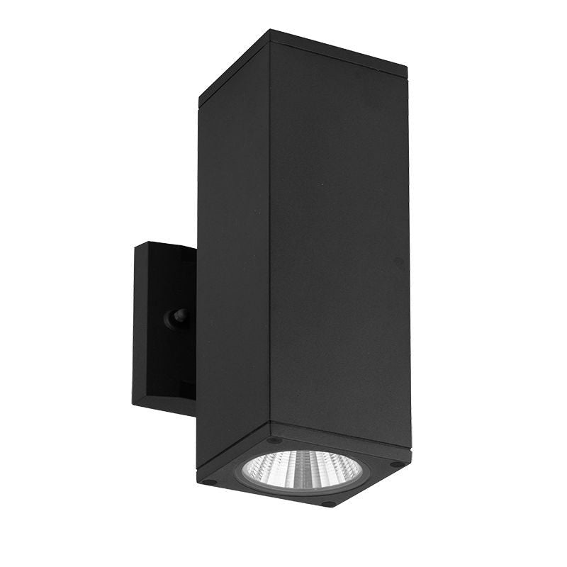 Westgate 4In Square U/D Wall Cyl. 2X12W 30K/40K/50K Dim. - Black, Outdoor Lighting, 24W, 1920 Lumens, 3000K/4000K/5000K, Black Finish