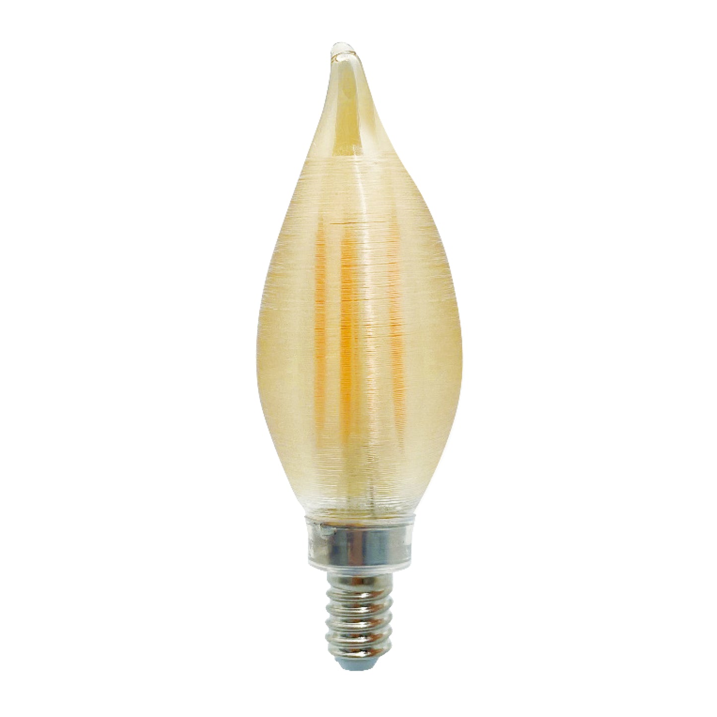 Bulbrite Spunlite 4 Watt Dimmable C11 LED Filament Light Bulb with Amber Glass Finish and Candelabra (E12) Base - 2100K (Amber Light), 250 Lumens