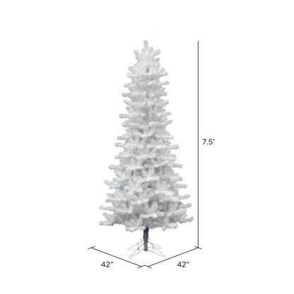 Vickerman 7.5' Crystal White Pine Slim Artificial Christmas Tree Unlit