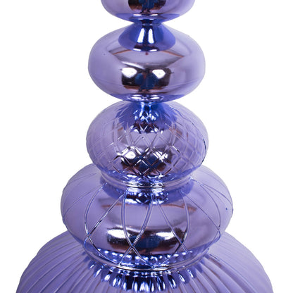 Vickerman 41" Lavender Shiny Finial. This large ornament is an eye catching addition to any holiday decorating project. It features a metal hook for hanging. Made with shatterproof plastic.