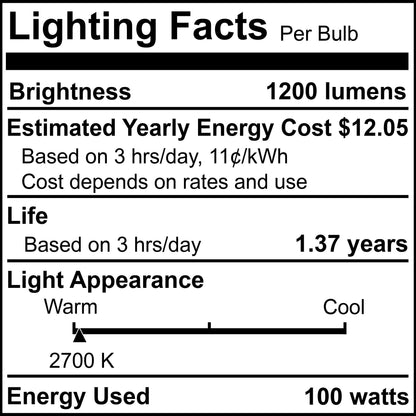 BULBRITE INCANDESCENT G40 MEDIUM SCREW (E26) 100W DIMMABLE LIGHT BULB 2700K/WARM WHITE 12PK (351100)