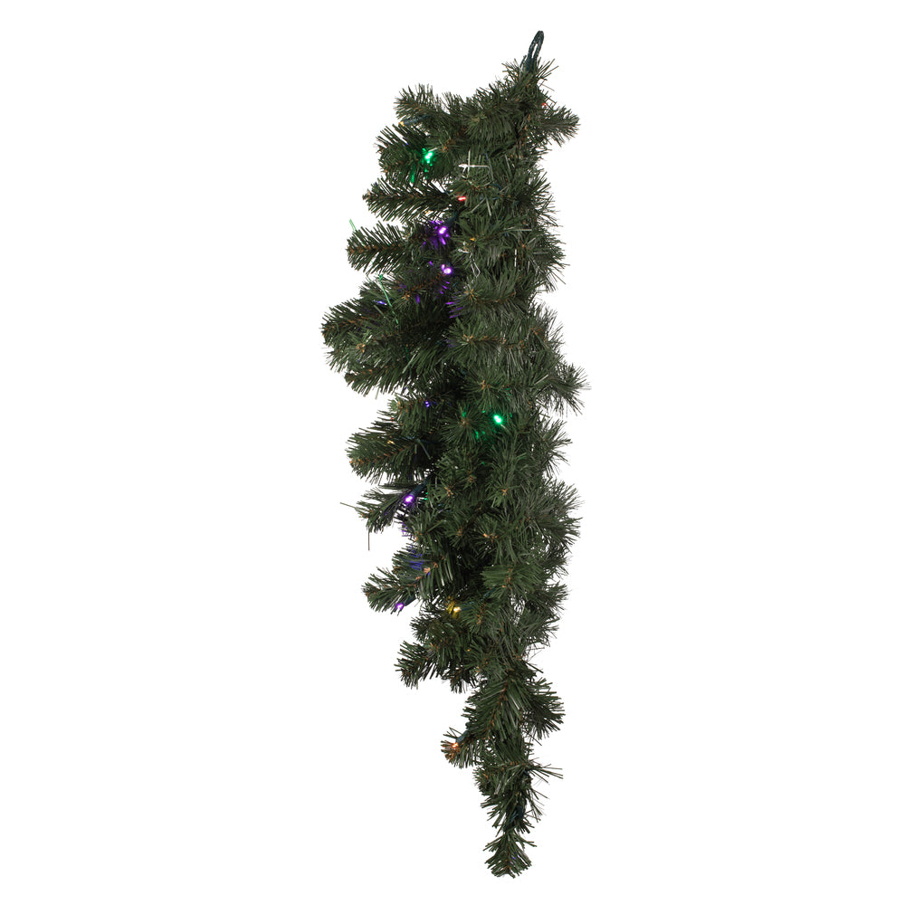 Vickerman 36" Oregon Fir Artificial Christmas Teardrop Multi-colored Single Mold LED Wide Angle Lights