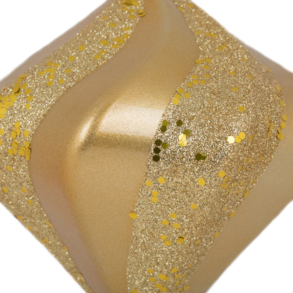 Vickerman 6" Copper/Gold Candy Glitter Swirl Diamond Christmas Ornament