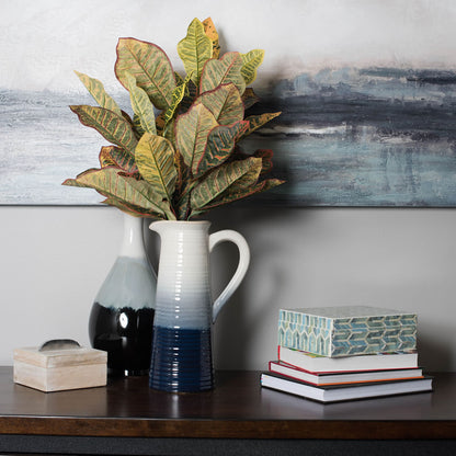 Vickerman 34" Artificial Green and Orange Croton Plant.