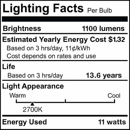 Bulbrite 774266 LED Filament 11 Watt Dimmable A19 Light Bulb with Frost Finish and Medium Screw E26 Base - 2700K(Warm White Light), 1100 Lumens