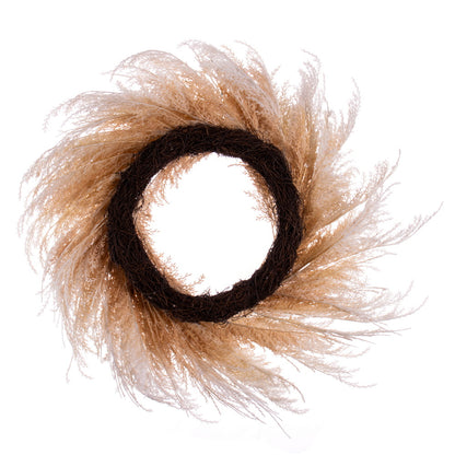 Vickerman 20.5" Ivory Artificial Reed Grass Wreath.
