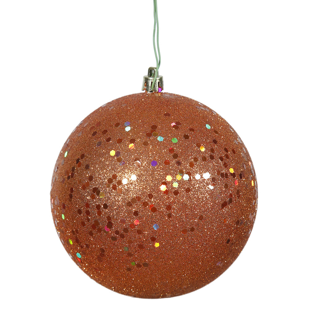 Vickerman 4.75" Burnished Orange Sequin Ball Ornament 4 per Bag