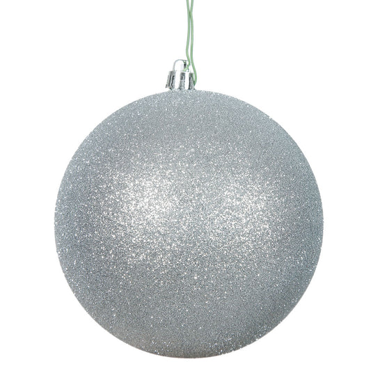 Vickerman 12" Silver Glitter Ball Ornament