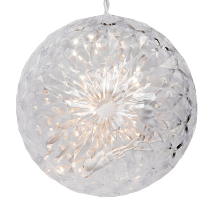 Vickerman 30 Light x 6" LED Warm White Crystal Ball Outdoor Use 24" White Wire lead plug.