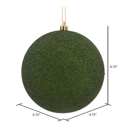 Vickerman 4.75" Moss Green Glitter Ball Ornament 4 per Bag