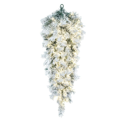 Vickerman 36" Frosted Glacier Pine Artificial Pre-Lit Teardrop with 106 Realistic Frosted Mixed PVC Tips and 50 Dura-Lit® Warm White Mini Lights,