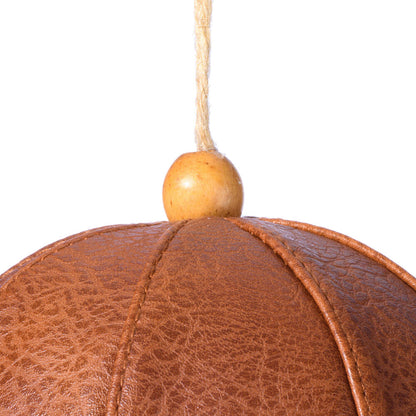 Vickerman 5" Mocha Brown Faux Leather Ball Christmas Ornament 4 pieces per bag