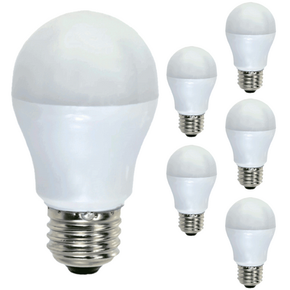 Damar A15 LED Amber Light Bulb 5W 140 Lumen E26 Medium Screw Base for Party Decoration Holiday Lighting Small Light Bulb 120V White Finish Turns Amber When Lit Pack of 6