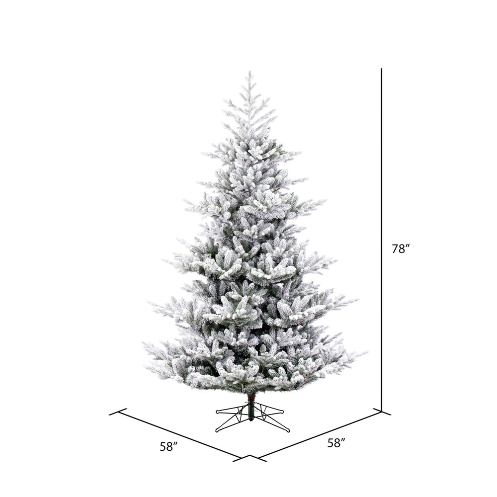 Vickerman 6.5' x 57" Flocked Hudson Fraser Fir Artificial Christmas Tree Unlit
