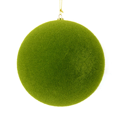 Vickerman 6" Moss Green Flocked Ball Ornament 4 per bag.