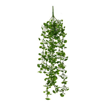 Vickerman 34" Artificial Green Begonia Leaf Hanging Bush Set of 3