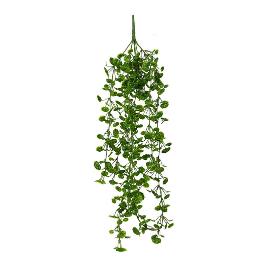Vickerman 34" Artificial Green Begonia Leaf Hanging Bush Set of 3