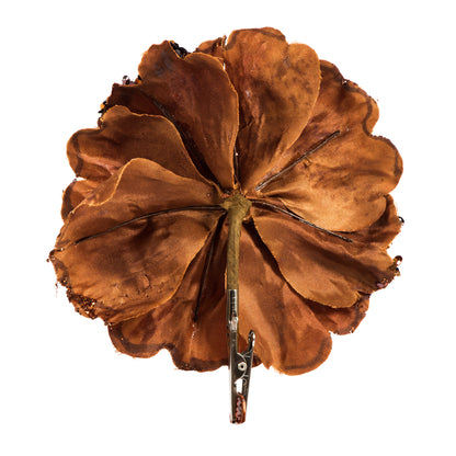 Vickerman 5" Artificial Copper Polyester Wild Poppy Head with Sequin Glitter and Clip pack of 3