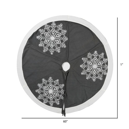 Vickerman Decorative 60" Winter Snowflake Christmas Tree Skirt