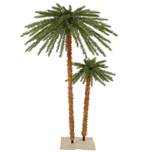 Vickerman 4' and 6' Outdoor Palm Artificial Christmas Tree 400 Warm White Italian LED Lights.