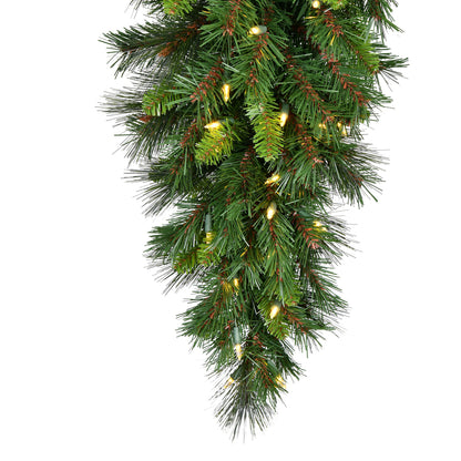 Vickerman 9' x 19" Bangor Mixed Icicle Artificial Christmas Garland Warm White LED Lights