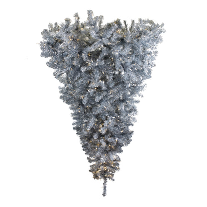 Vickerman 6' Silver Upside Down Artificial Christmas Tree Clear Dura-lit Incandescent Lights