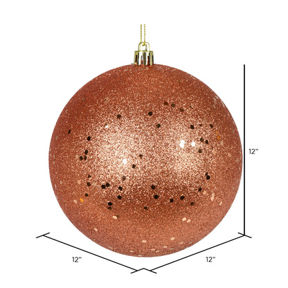 Vickerman 12" Coral Sequin Ball Ornament