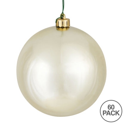 Vickerman 2.4" Champagne Shiny Ball Ornament 60 per Box