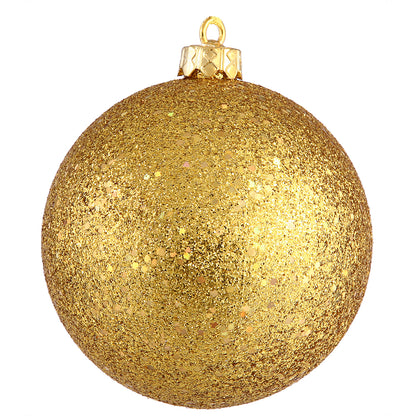 Vickerman 4" Antique Gold Sequin Ball Ornament 6 per Bag