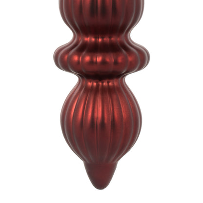 Vickerman 14" Burgundy Matte Finial Drop Christmas Ornament UV Treated with Wired Cap 2 per bag