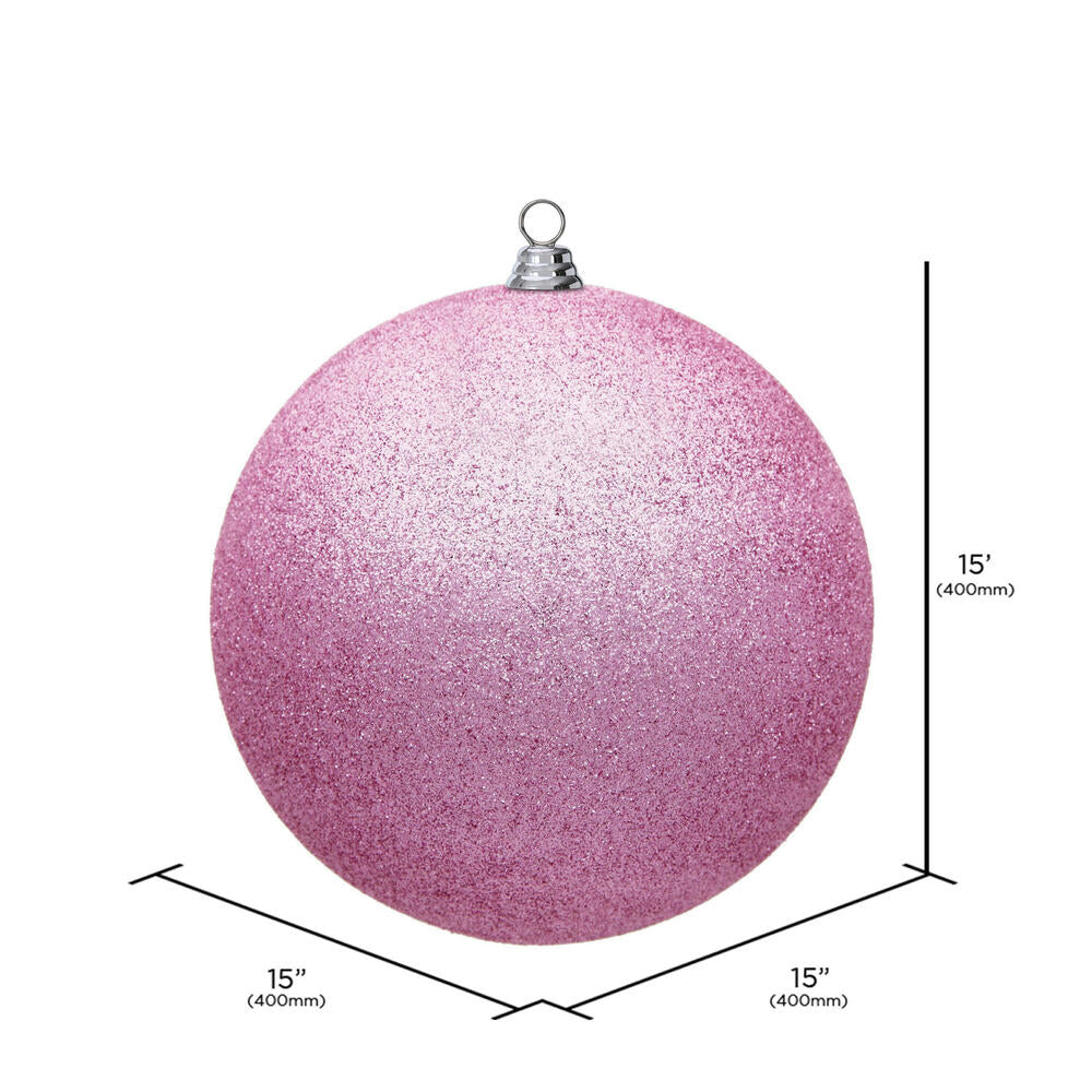 Vickerman 15.75" Pink Glitter Ball Christmas Ornament